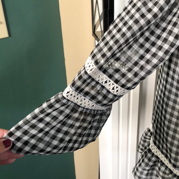 🌺John Paul Richard Gingham black & white top🌺 - Picture 3 of 6